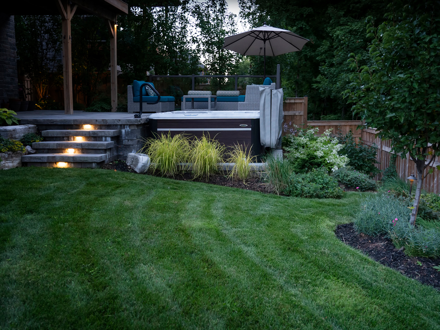 Extreme Slope Patio and Hot Tub Install